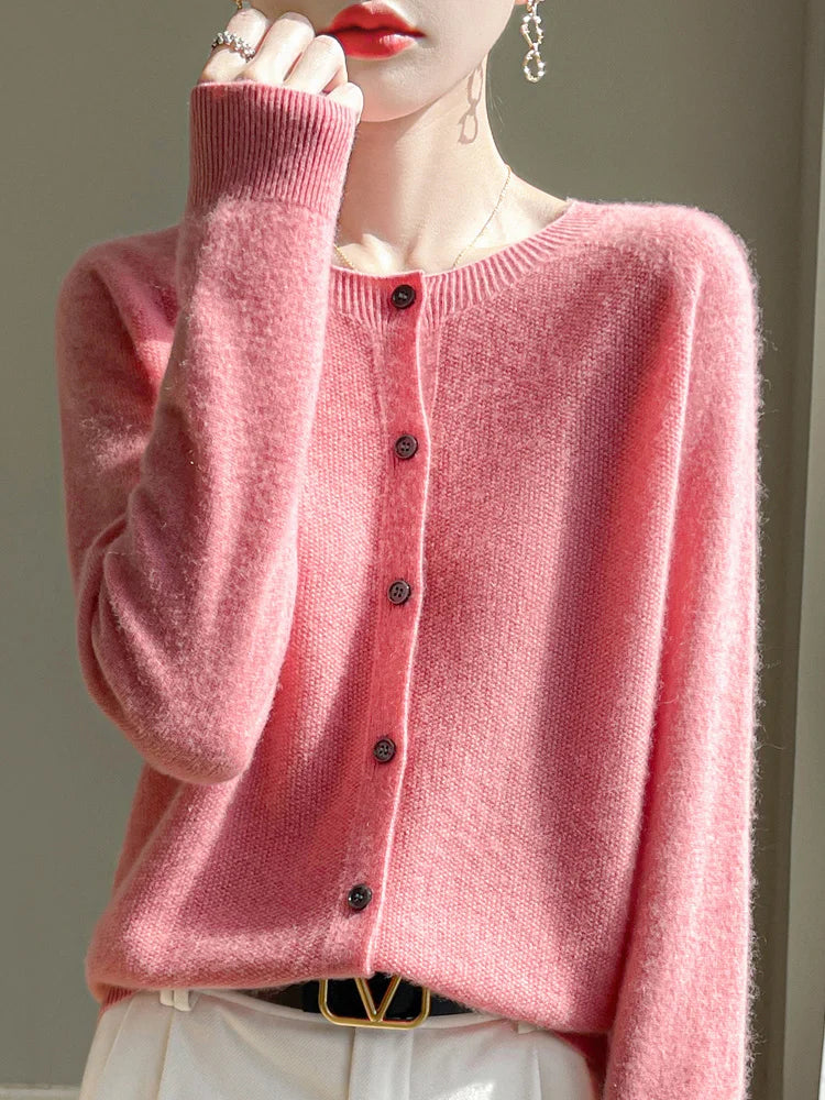 100% Merino Wool Women’s Basic Cardigan