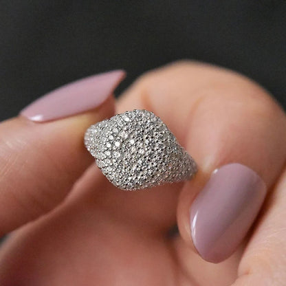 18K Gold Plated Full Moissanite Pinky Ring