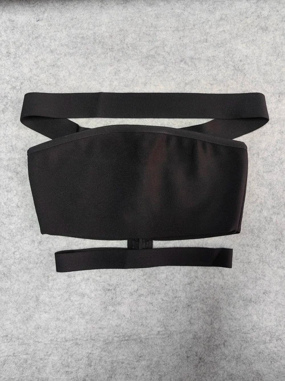 Strapless Cut Out Cropped Black Bandage Top