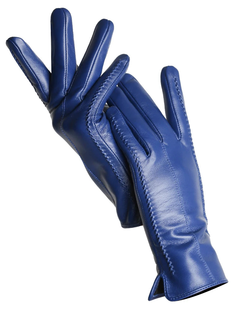 Women's Genuine Leather Touchscreen Lined Gloves