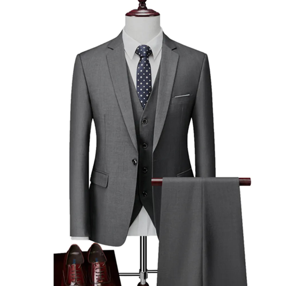 Blazer, Vest, and, Trousers Suit 3 Pcs Formal