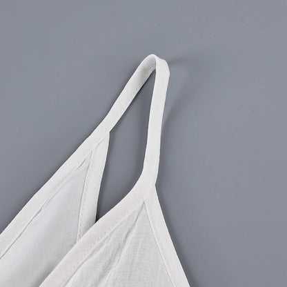 Lined Casual Long Back Deep V Dress