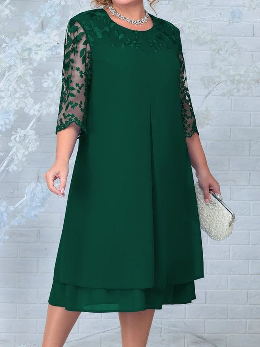 Mother of the Bride Mother of the Groom Chiffon Emerald Dress