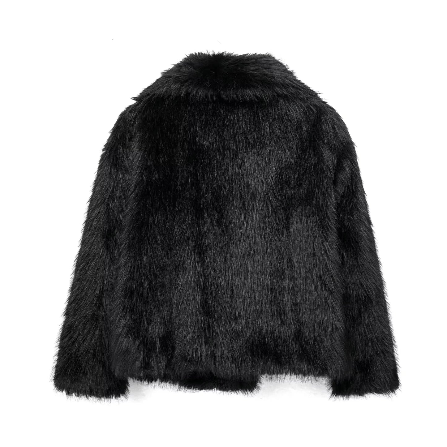 Women's Loose Fur Coat - Medium Length Oversize Fur Coat