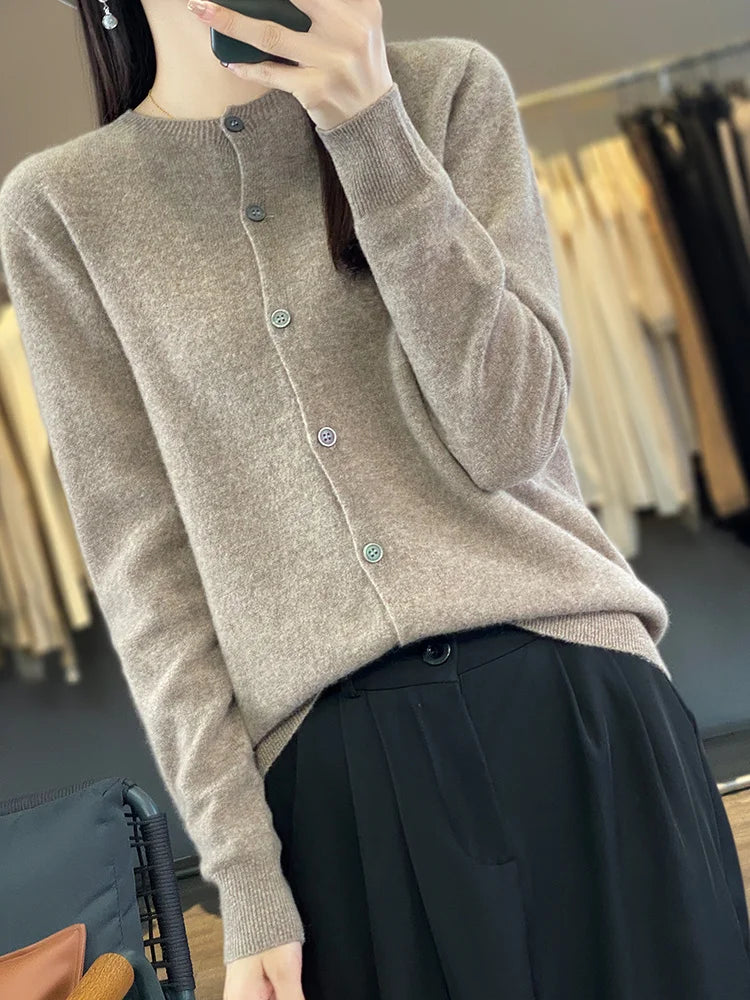 100% Merino Wool Women’s Knit Cardigan