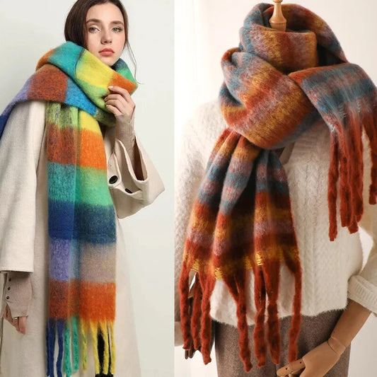 Plaid Winter 240*38 CM Long Cashmere Scarf