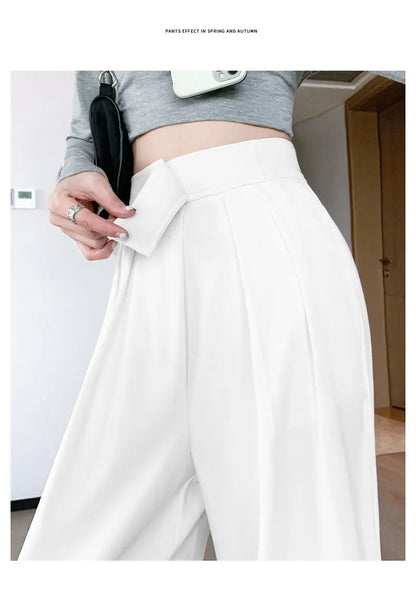 High Waist Wide Leg Suit Tailored Trousers