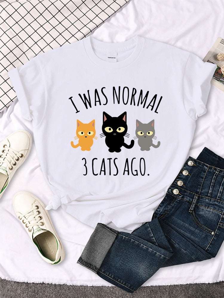 I Was Normal 3 Cats Ago Women's Oversized T-Shirt