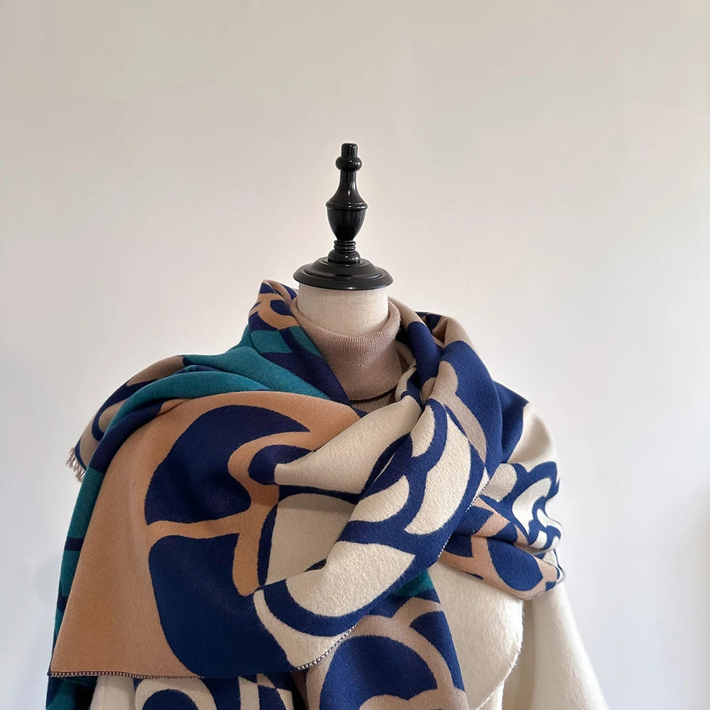 Floral Double-sided Cashmere Pashmina Scarf