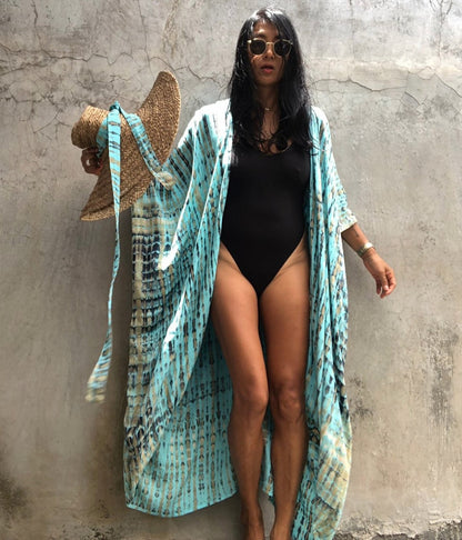 Printed Breathable Rayon Beach Cover-Up for Swimwear