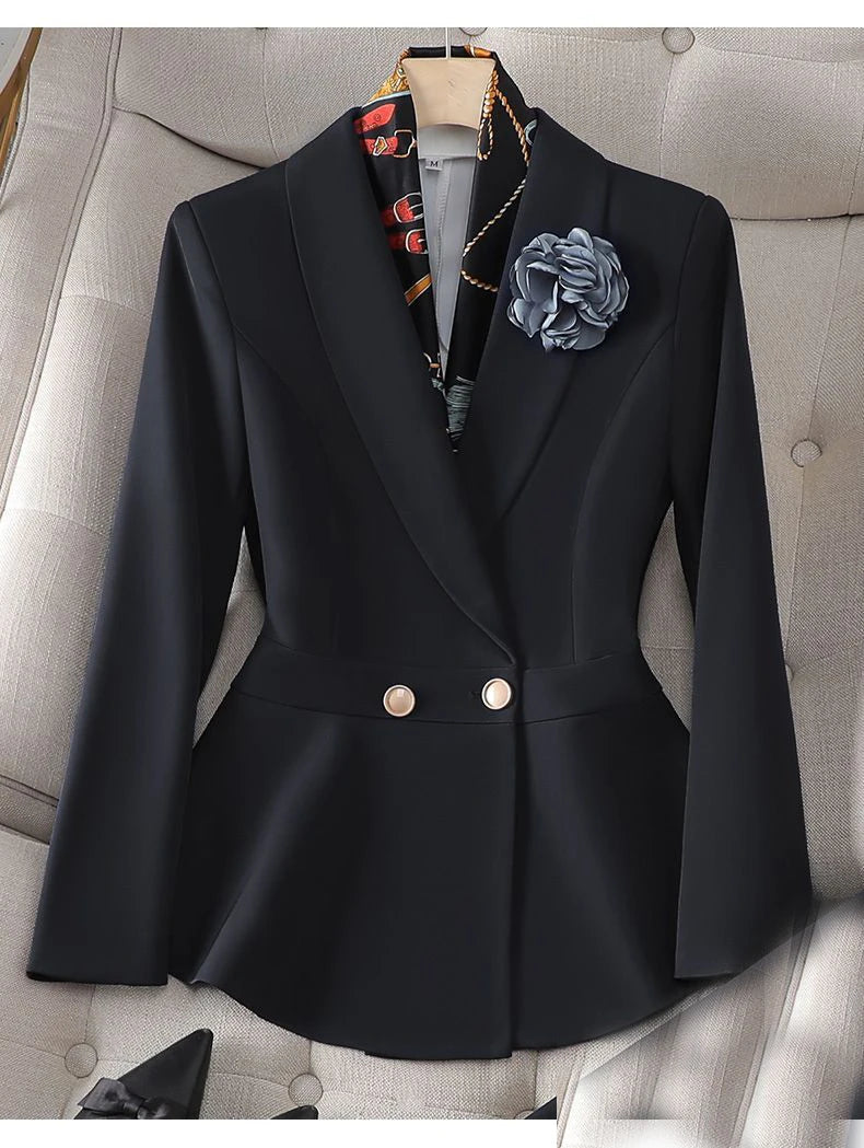 Women’s Formal Suit – Single Button Blazer & Ankle-Length Pencil Pants