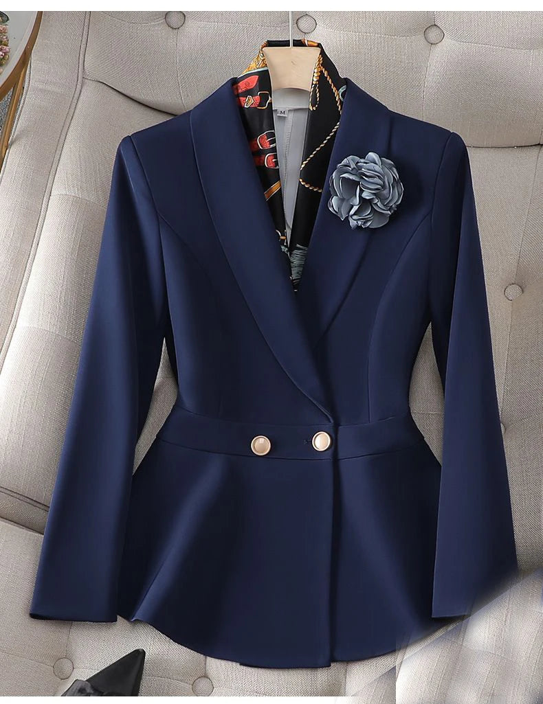 Women’s Formal Suit – Single Button Blazer & Ankle-Length Pencil Pants