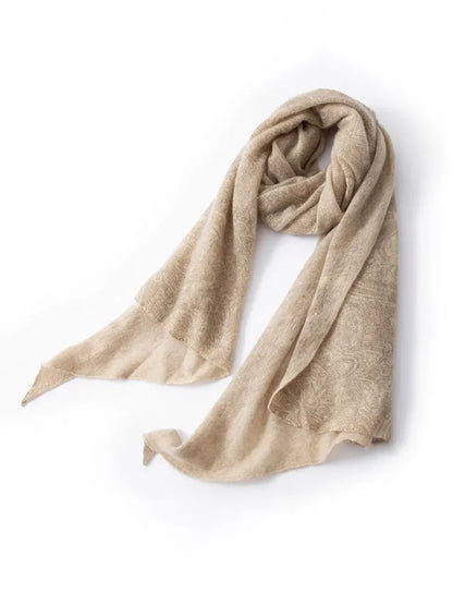 100% Baby Cashmere Paisley Eco-Printed Luxury Scarf