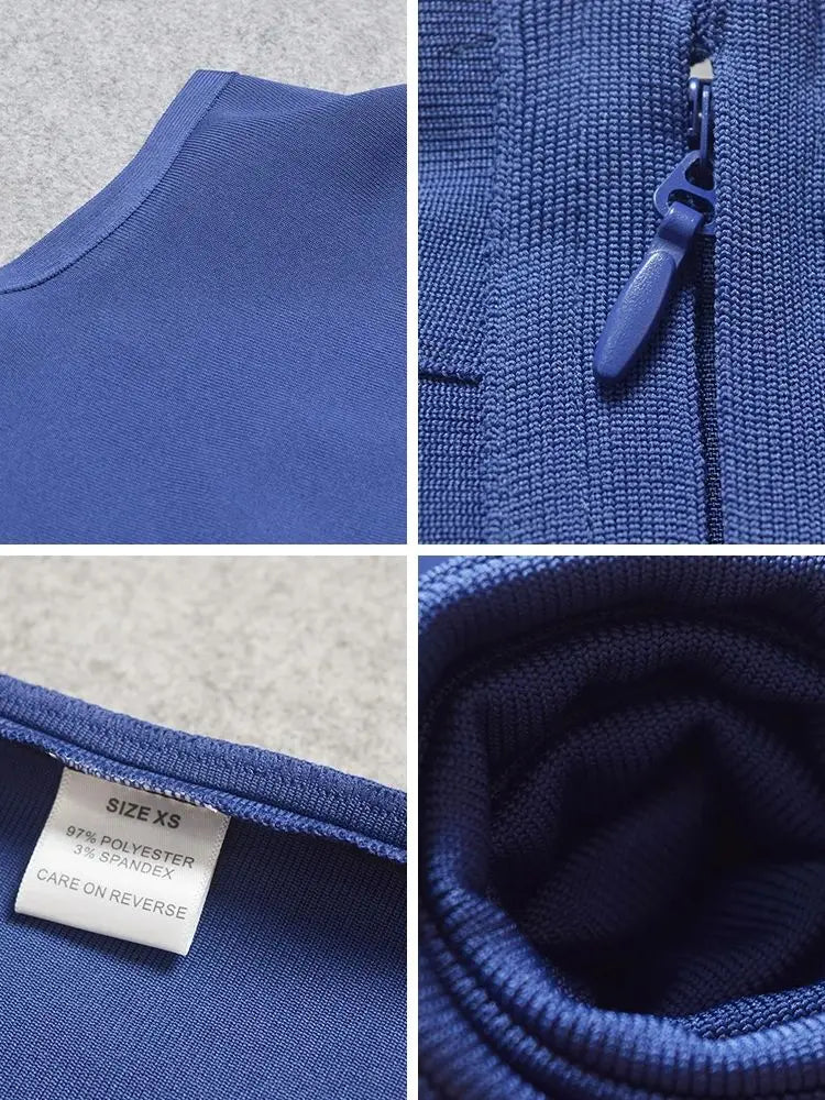 Sleeveless High Neck Bandage Midi Dress