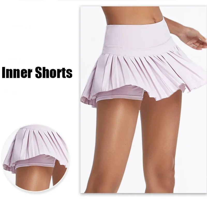 Tennis Pleated Skirt Workout Skorts With Pockets