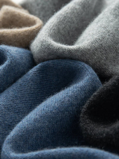 Men's 100% Merino Wool Mock Neck Pullover – Luxury Knit Sweater