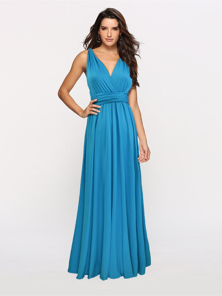 Floor Length Maxi Wrap Convertible Infinity Bridesmaid Multiway Dress