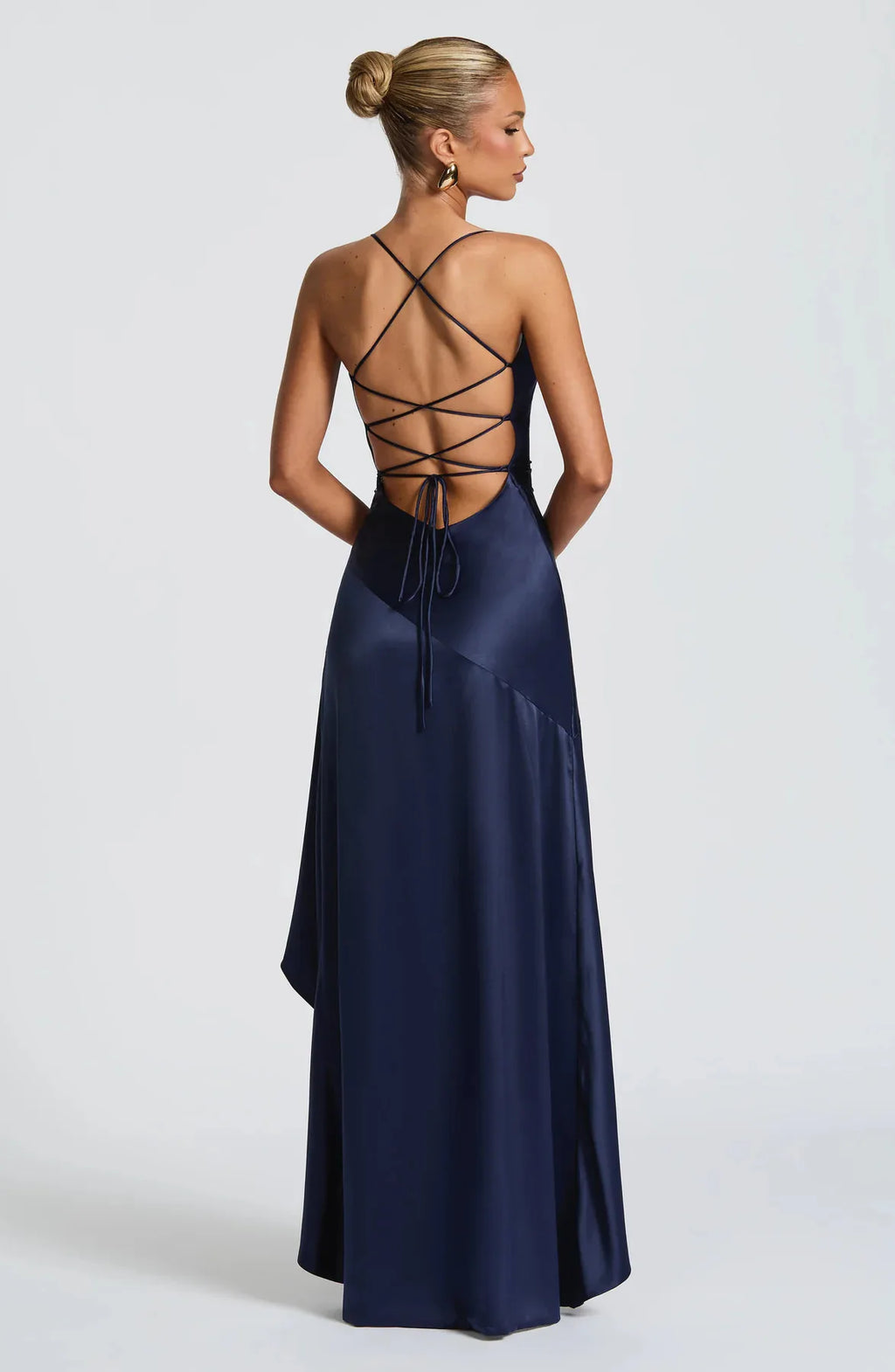 Backless Spaghetti Straps Asymmetrical Length Dress - Bridemaids Dress