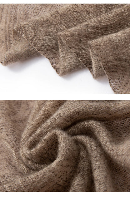 100% Baby Cashmere Paisley Eco-Printed Luxury Scarf