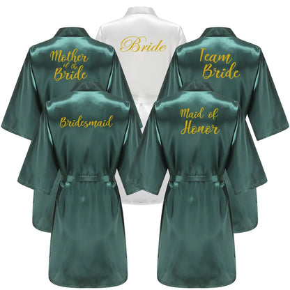 Emerald Green Bridal Party Satin Robes