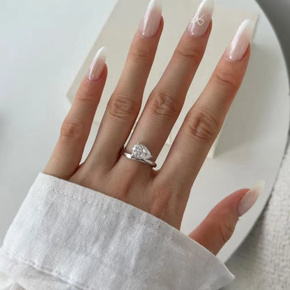 18K Gold Plated East-West Pear Cut Moissanite Ring – 1.5CT / 3CT Pinky Ring