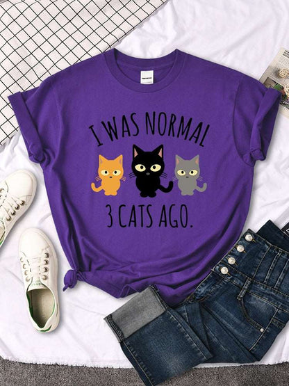 I Was Normal 3 Cats Ago Women's Oversized T-Shirt