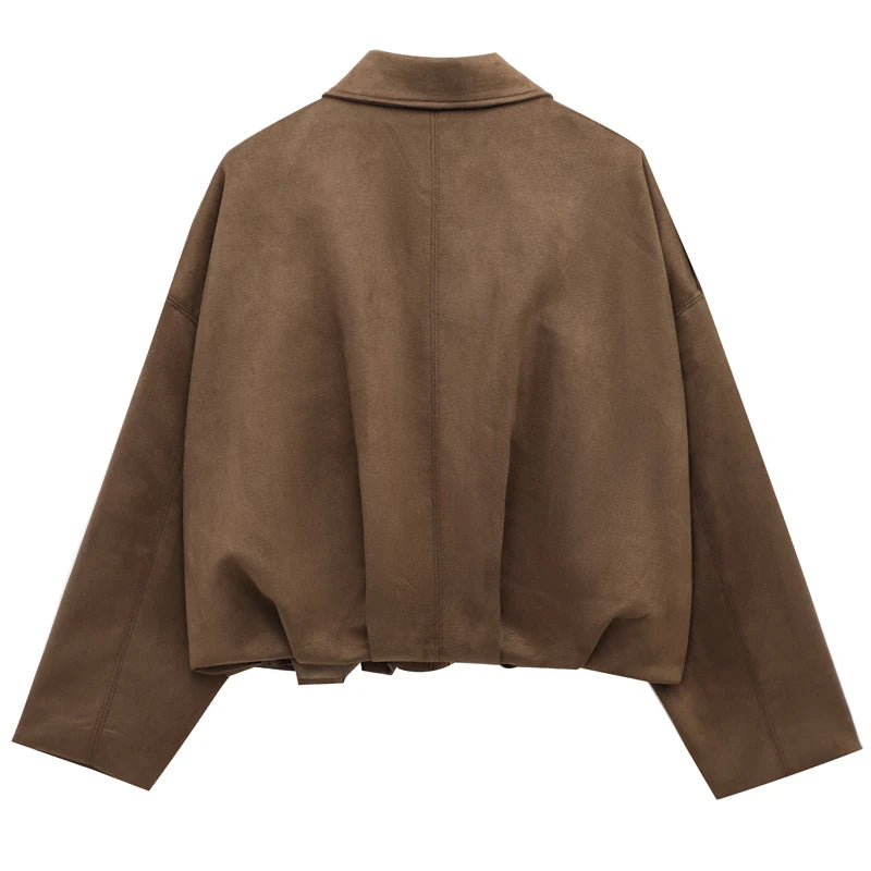 Women's Suede Bomber Jacket