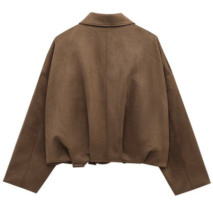 Women's Suede Bomber Jacket