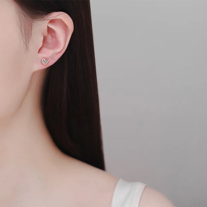 Heart Moissanite Stud Earrings - Teenage Girl Gift