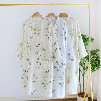 100% Cotton Kimono Robe Breastfeeding Robe