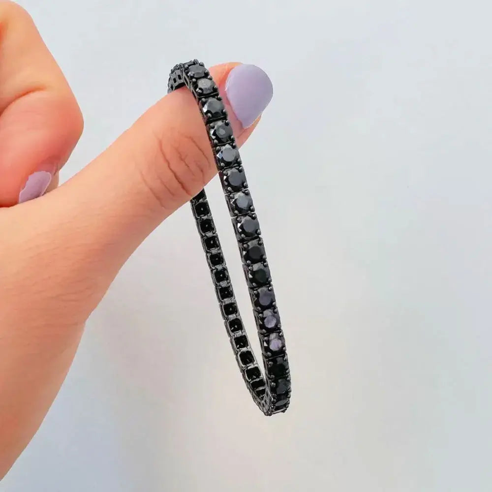 Black Moissanite Tennis Bracelet GRA Certified
