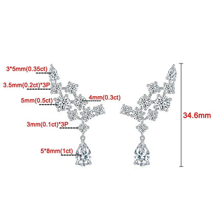 6.1 Carat Luxury Moissanite Drop Earrings - Wife's Gift