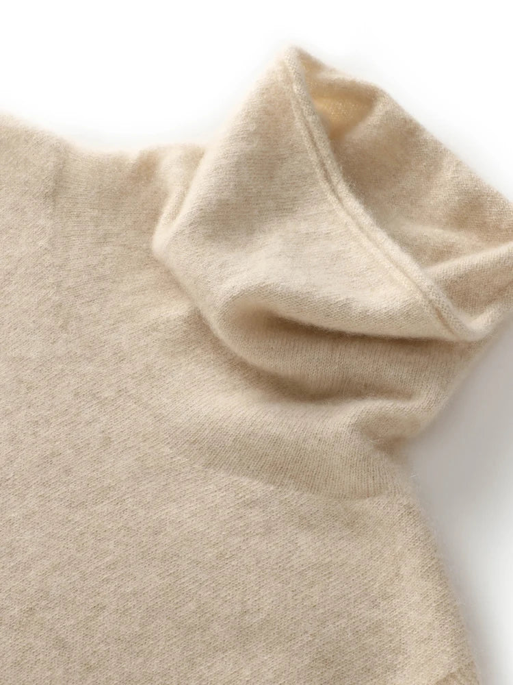 100% Merino Wool Sleeveless Turtleneck Basic Sweater