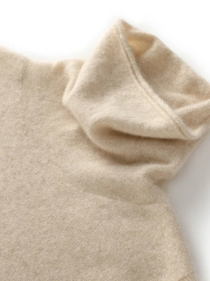 100% Merino Wool Sleeveless Turtleneck Basic Sweater