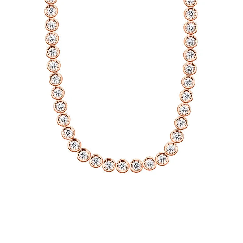 Round Cut Moissanite Tennis Necklace