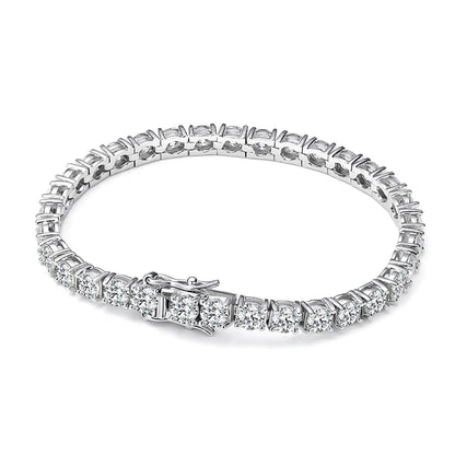 Moissanite Tennis Bracelet 18k White Gold Plated with GRA