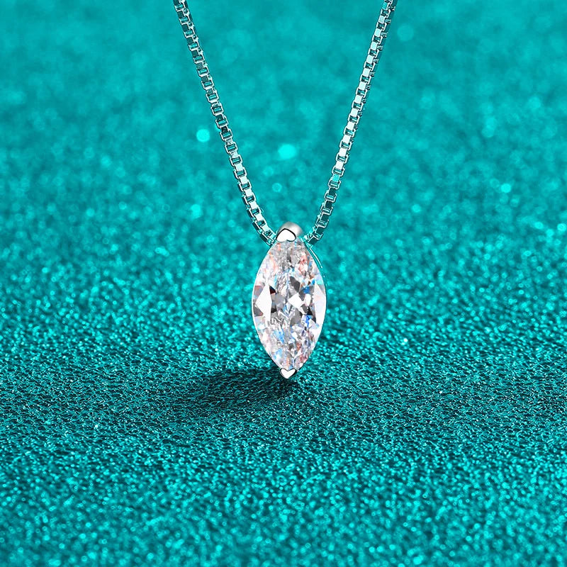 1 Carat Marquise Moissanite Necklace