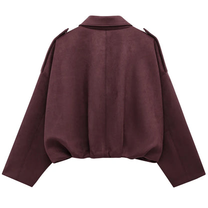 Women's Suede Bomber Jacket