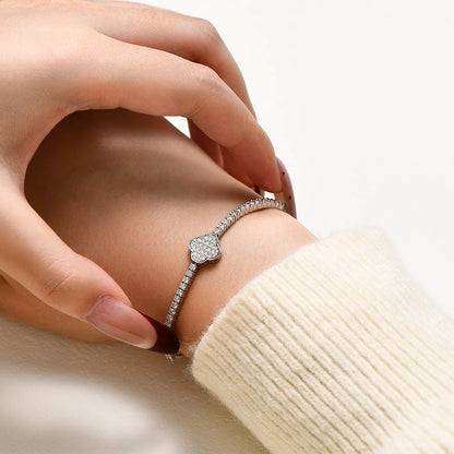 Clover Adjustable Moissanite Tennis Bracelet - Women's Gift