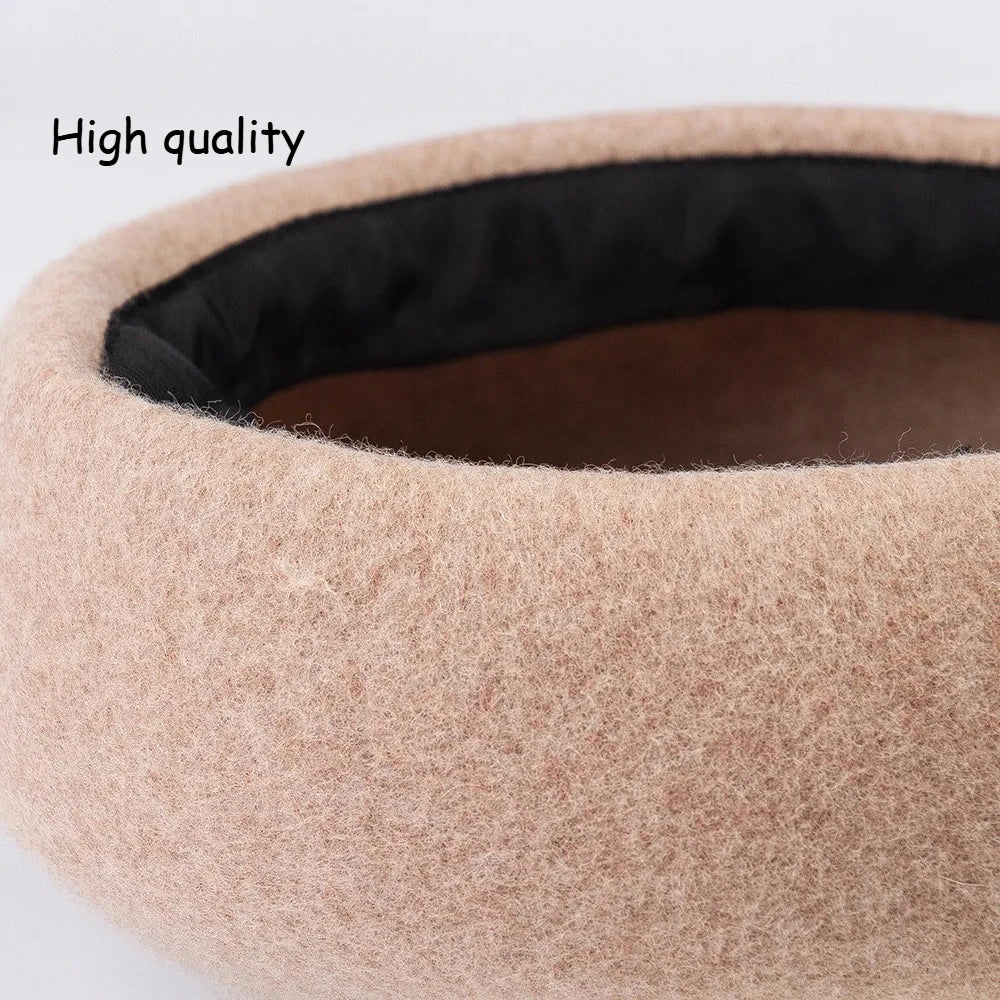 100% Wool Felt Blocked Beret Women's Hat - Christmas Gift