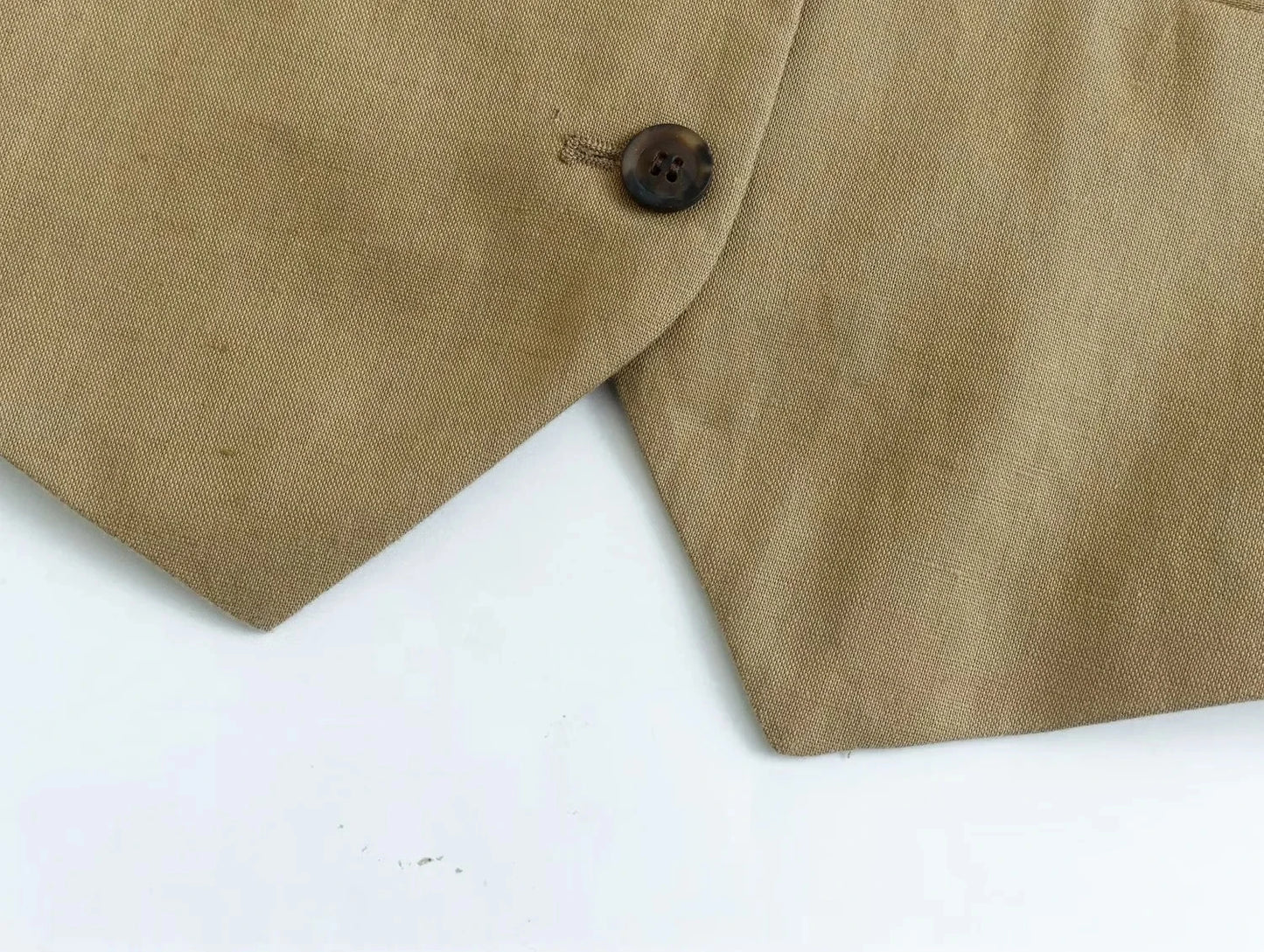 Khaki Vest and Shorts Linen Suit