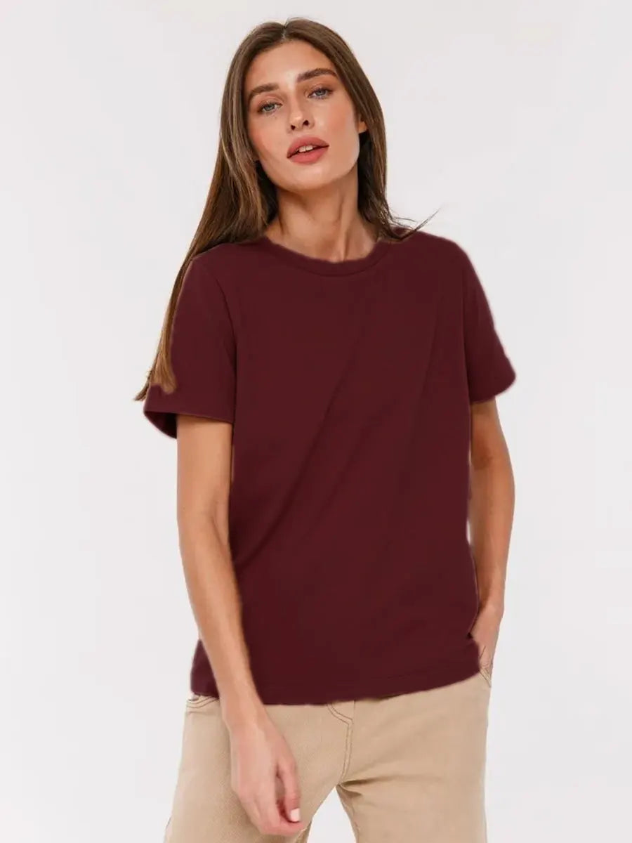 100% Cotton Basic Solid Color T-Shirt