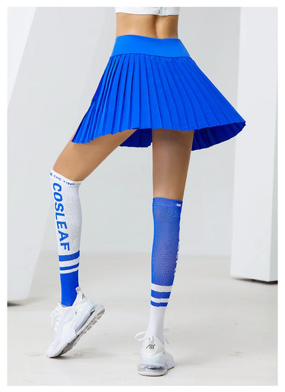 High Waist Double Layer Pleated Golf Tennis Skirt