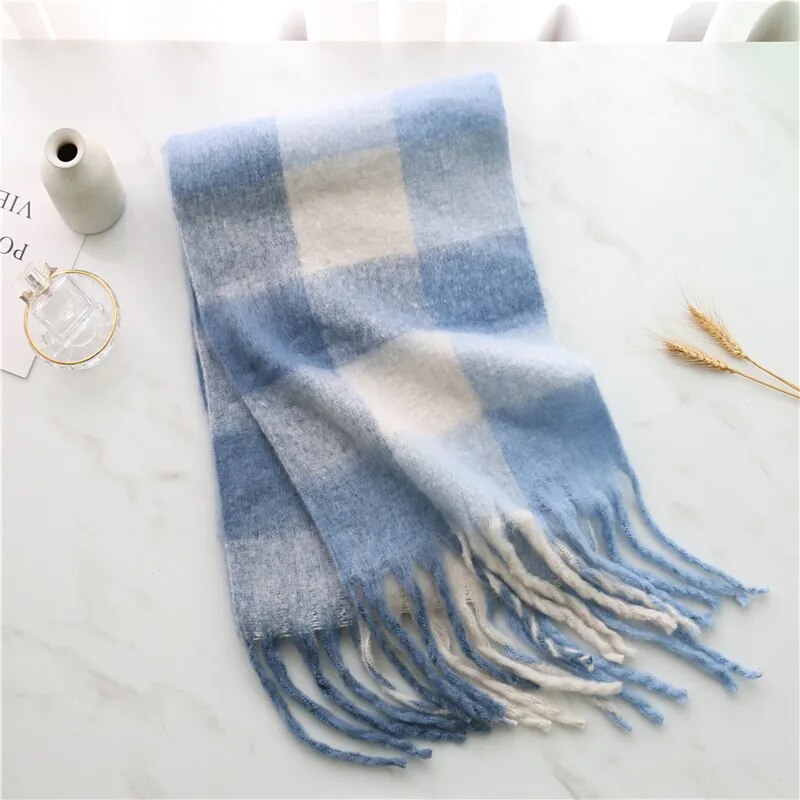 Plaid Winter 240*38 CM Long Cashmere Scarf