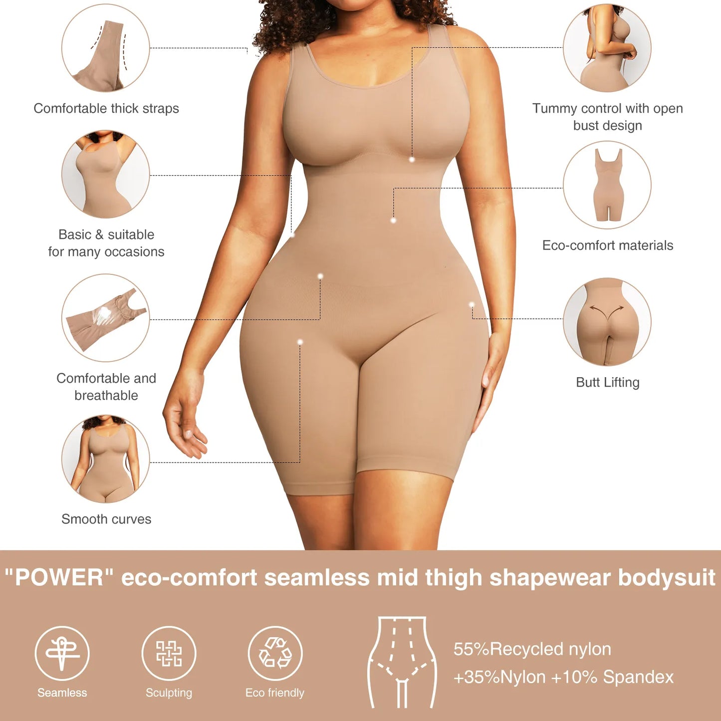 Seamless Round Neckline One Piece Sport Corset Jumpsuit Or Romper