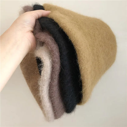 Rabbit Fur Winter Women's Bucket Hat - Gift for Her