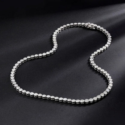 Round Cut Moissanite Tennis Necklace