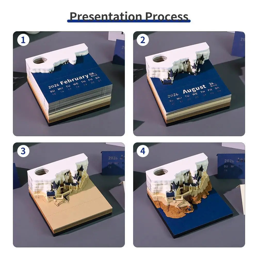 2026 Weekly Magical Wizard 3D Calendar With Lights & Acrylic Box - Christmas Gift