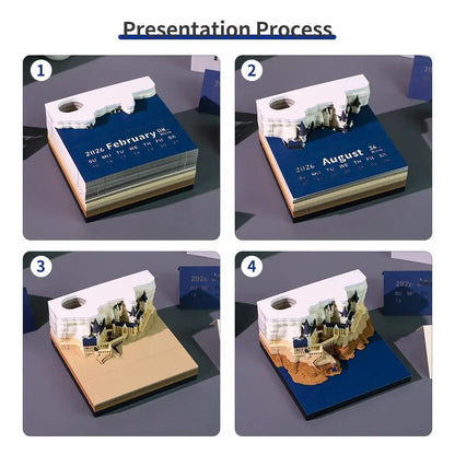 2026 Weekly Magical Wizard 3D Calendar With Lights & Acrylic Box - Christmas Gift