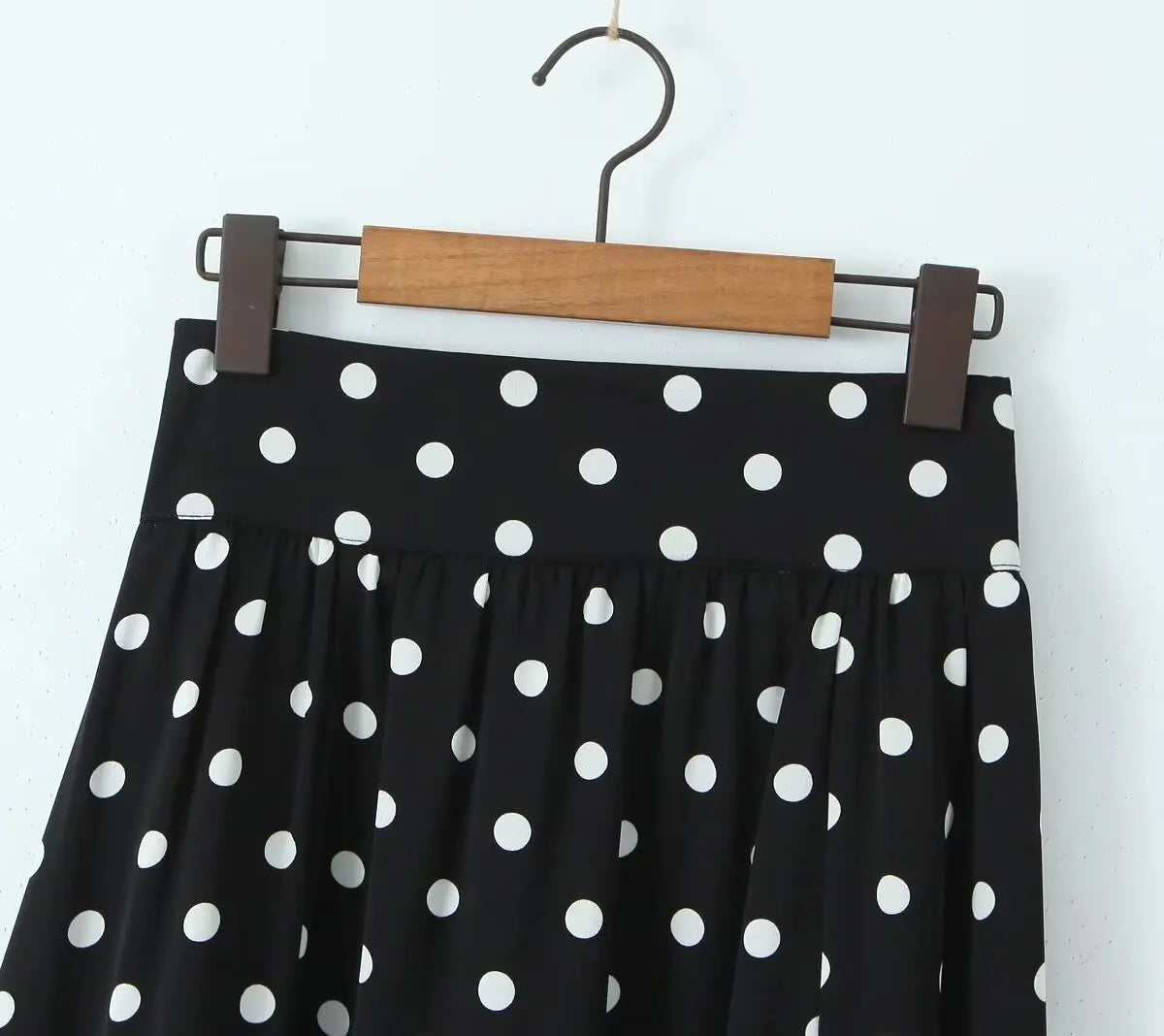 Polka Dots Cropped Top and Side Slits High Waist Skirt Set